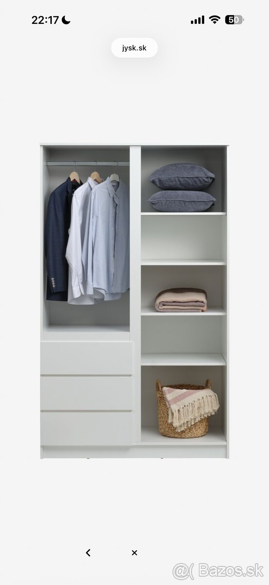 Šatnikova skriňa JYSK biela - 3