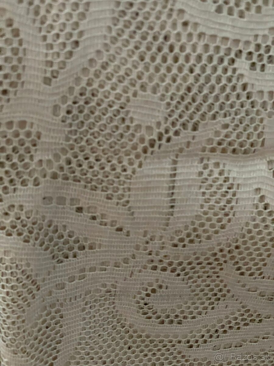 RETRO -Staručká záclona - krémová - nepoškodená - 3