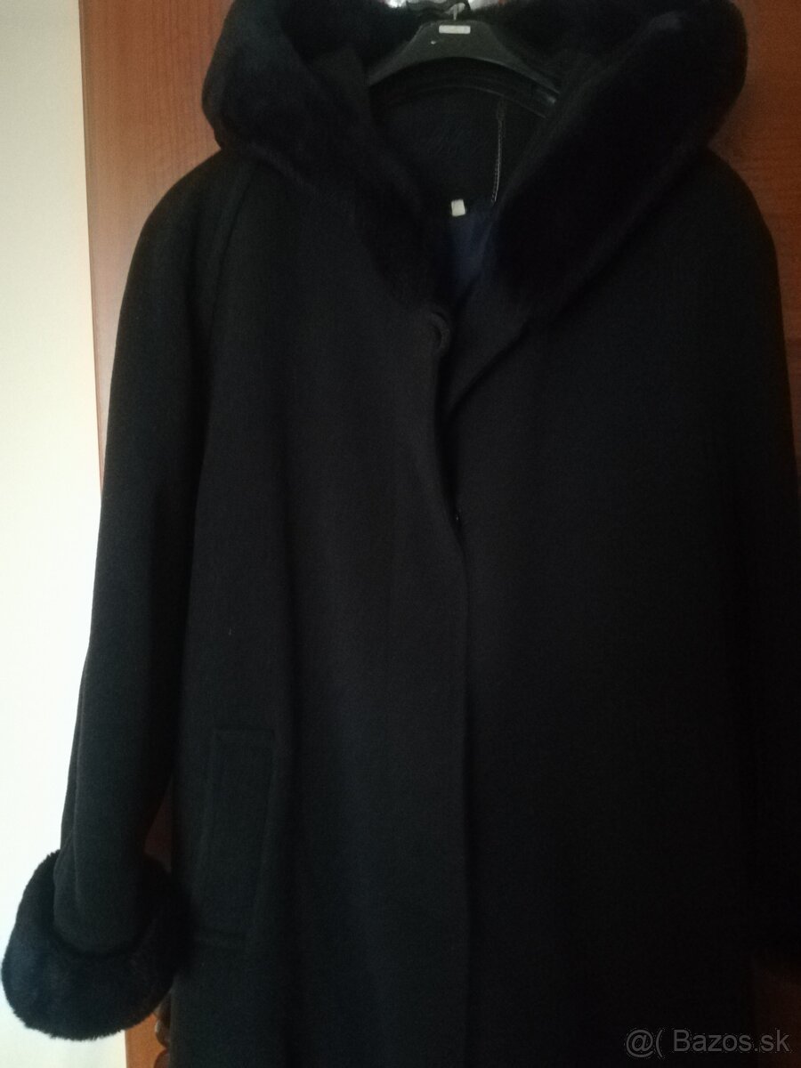 Kabát modrosivý s kapucňou - 3