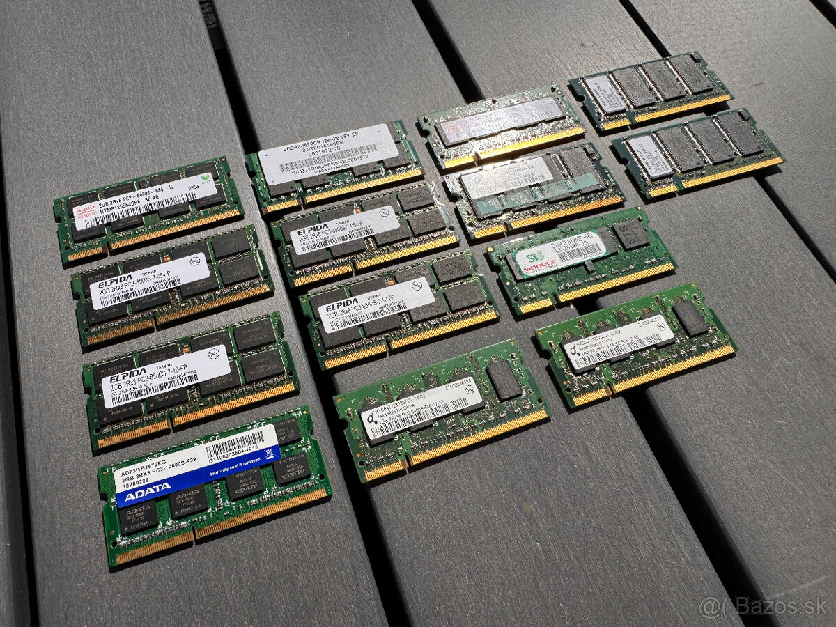Notebook RAM pamäte: 256 MB, 512 MB, 1 GB a 2 GB - 3