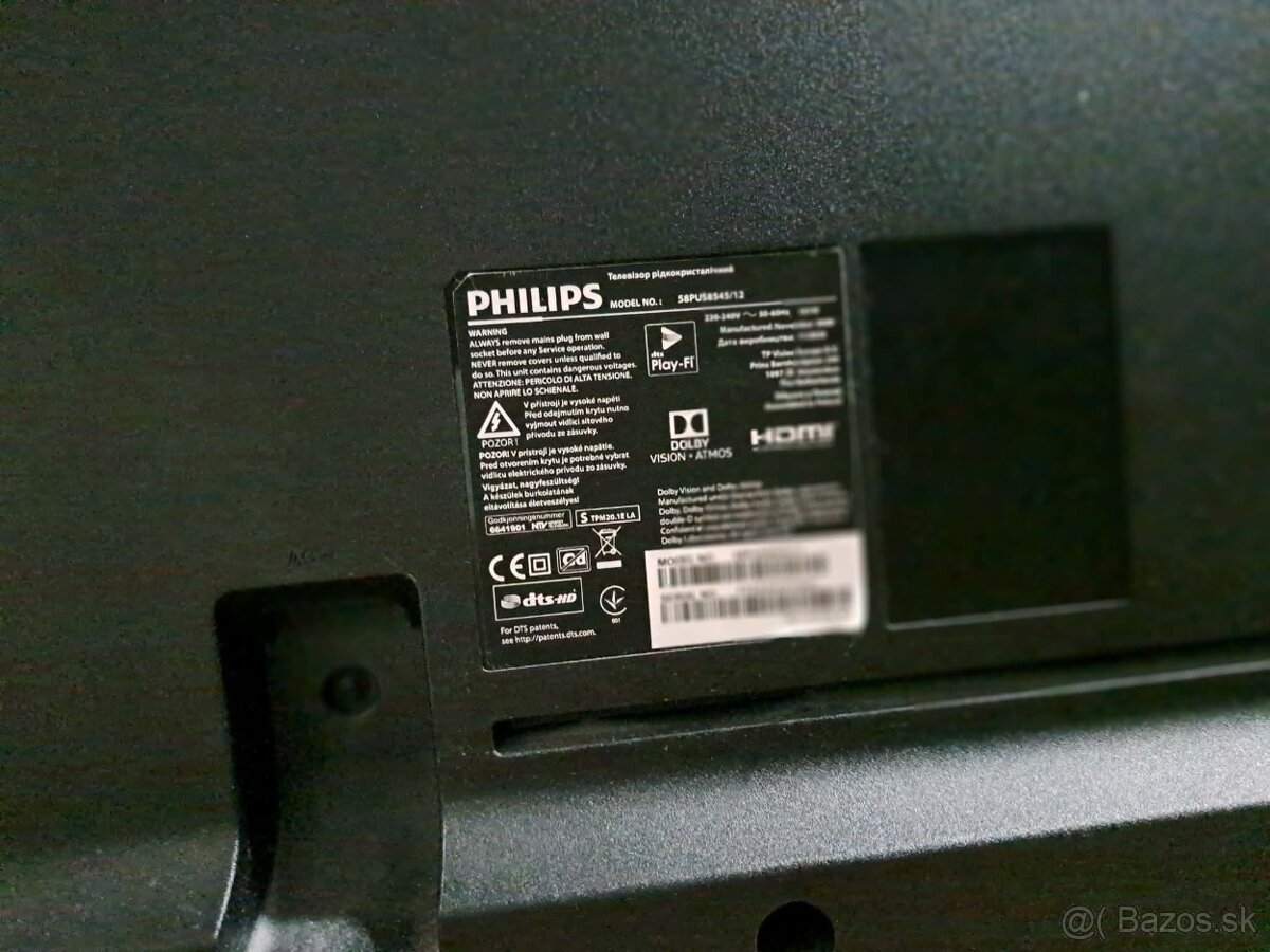 Predám TV Philips 58PUS8545 + sounbar - 3