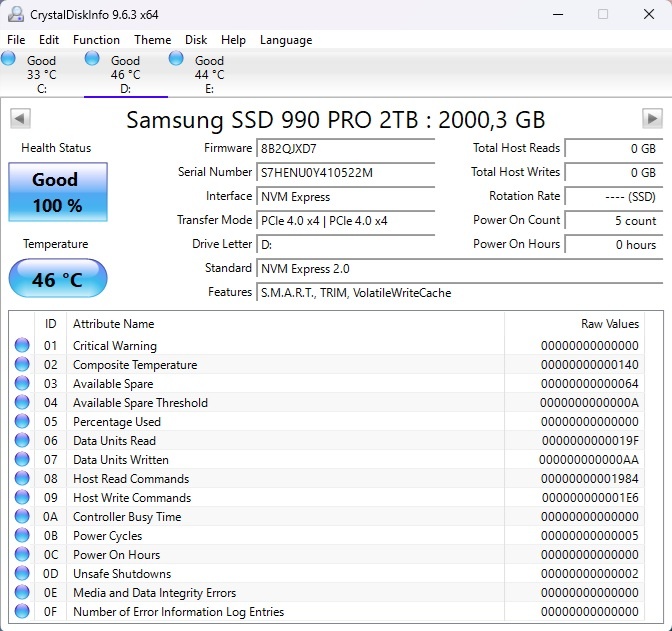Samsung 990 PRO 2TB, M.2 2280, NVMe (nepoužité) - 3