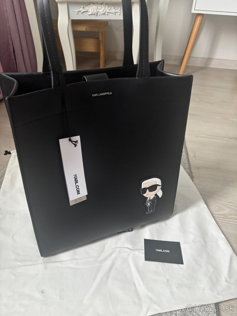 KABELKA KARL LAGERFELD K/IKONIK 2.0 LEATHER TOTE BLACK - 3