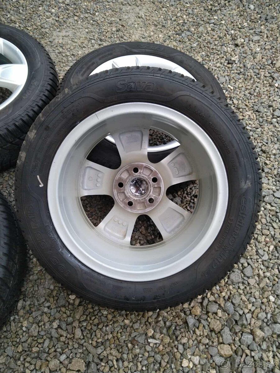 Alu 5 x 100 15" + zimné 195/55 15 SAVA. - 3