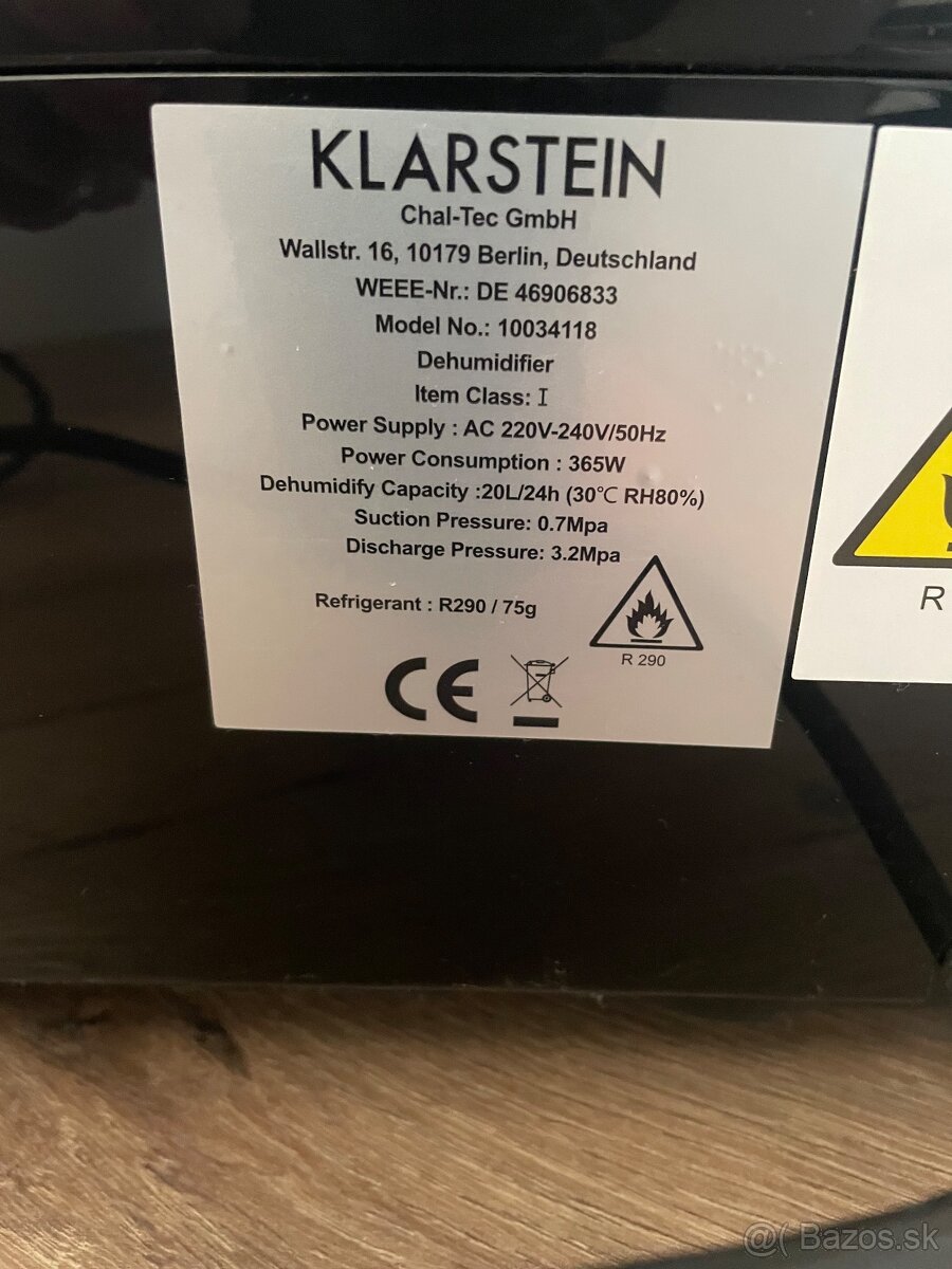Odvlhčovač vzduchu Klarstein - 3