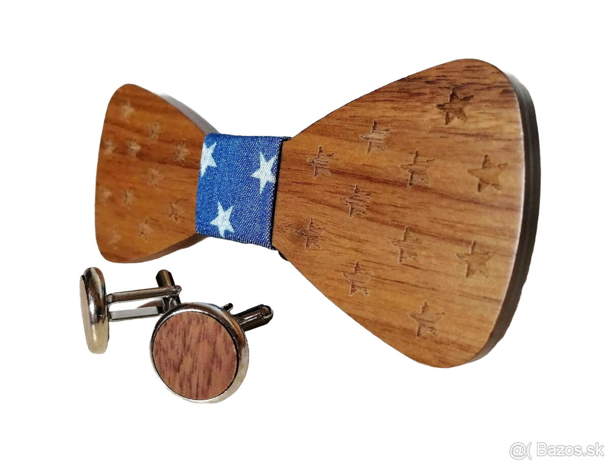 Párty drevený motýlik - sada - 3