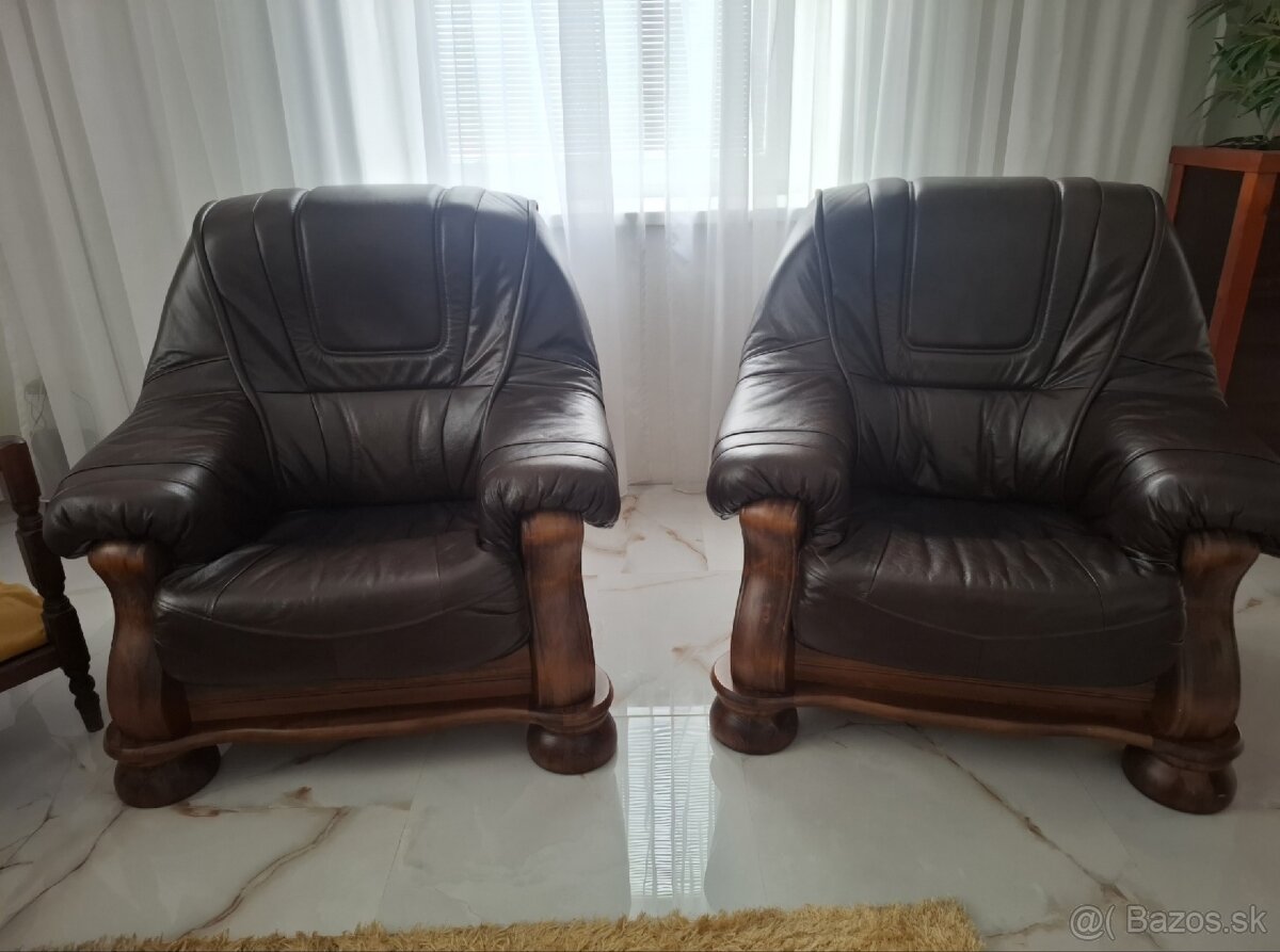 Kožená suprava + stolík - 3