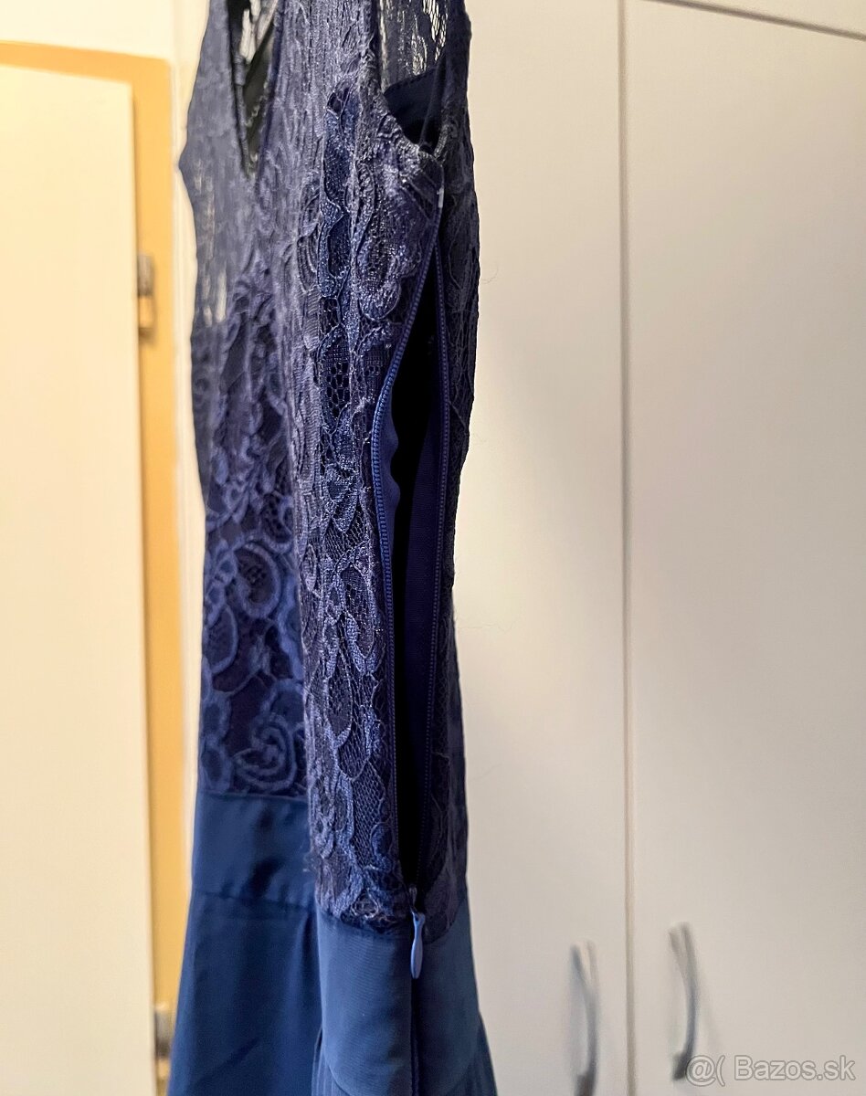 Modré spoločenské šaty - 3