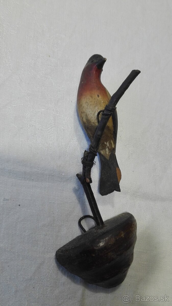 Starý dřevěný ptáček na zeď - 3
