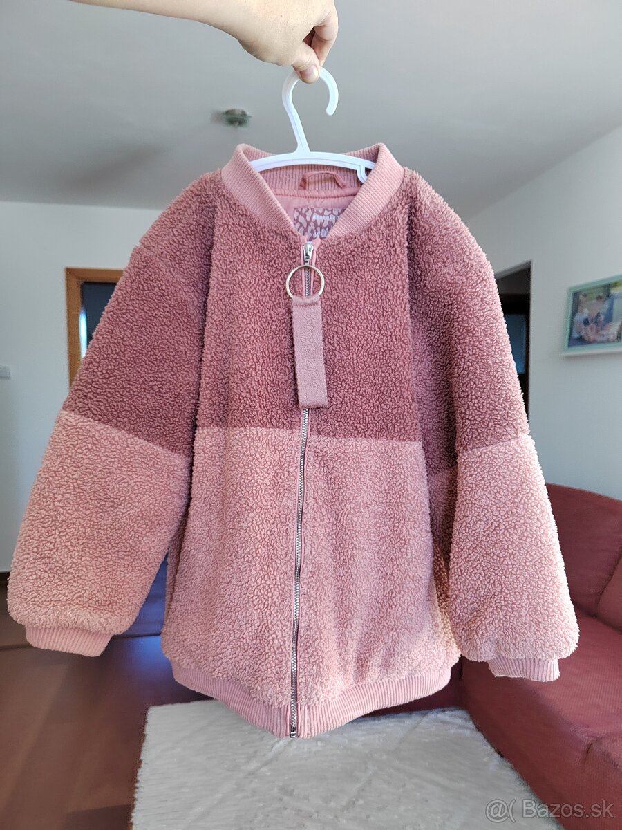 Bunda RESERVED - ružová, chlpatá v.122 - 3