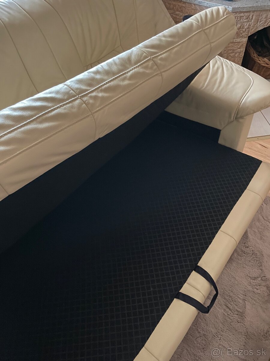 Kožená sedacia súprava 3+2 s rozkladom - 3