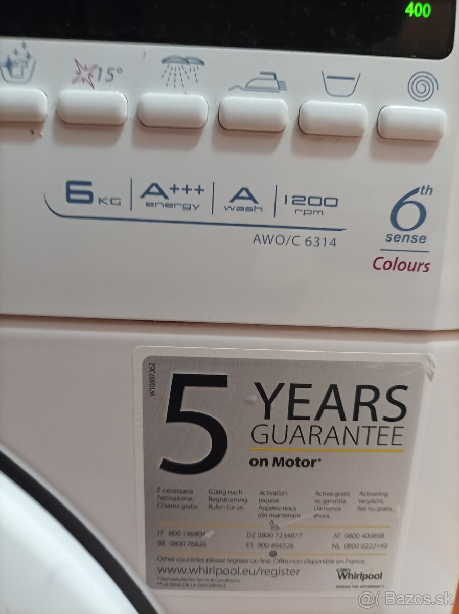 Práčka Whirlpool AWO/C 6314 motor a diely - 3