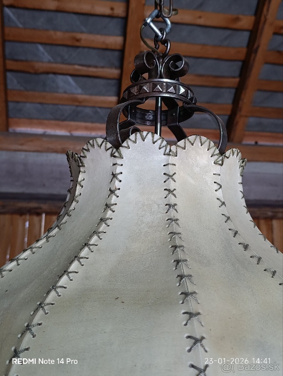 Plafónová lampa -koža - 3