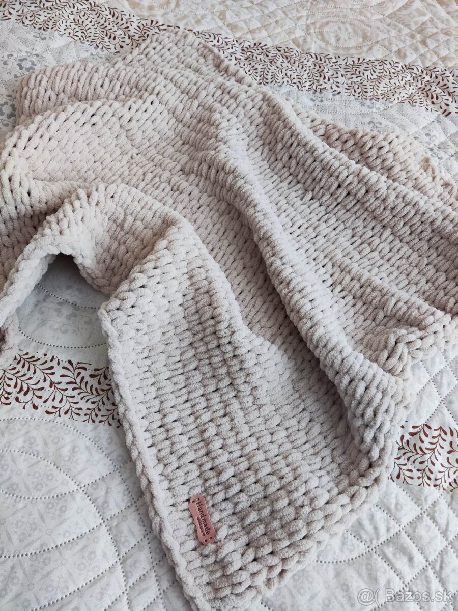 NOVÁ Béžová deka z Alize Puffy Fine - 3