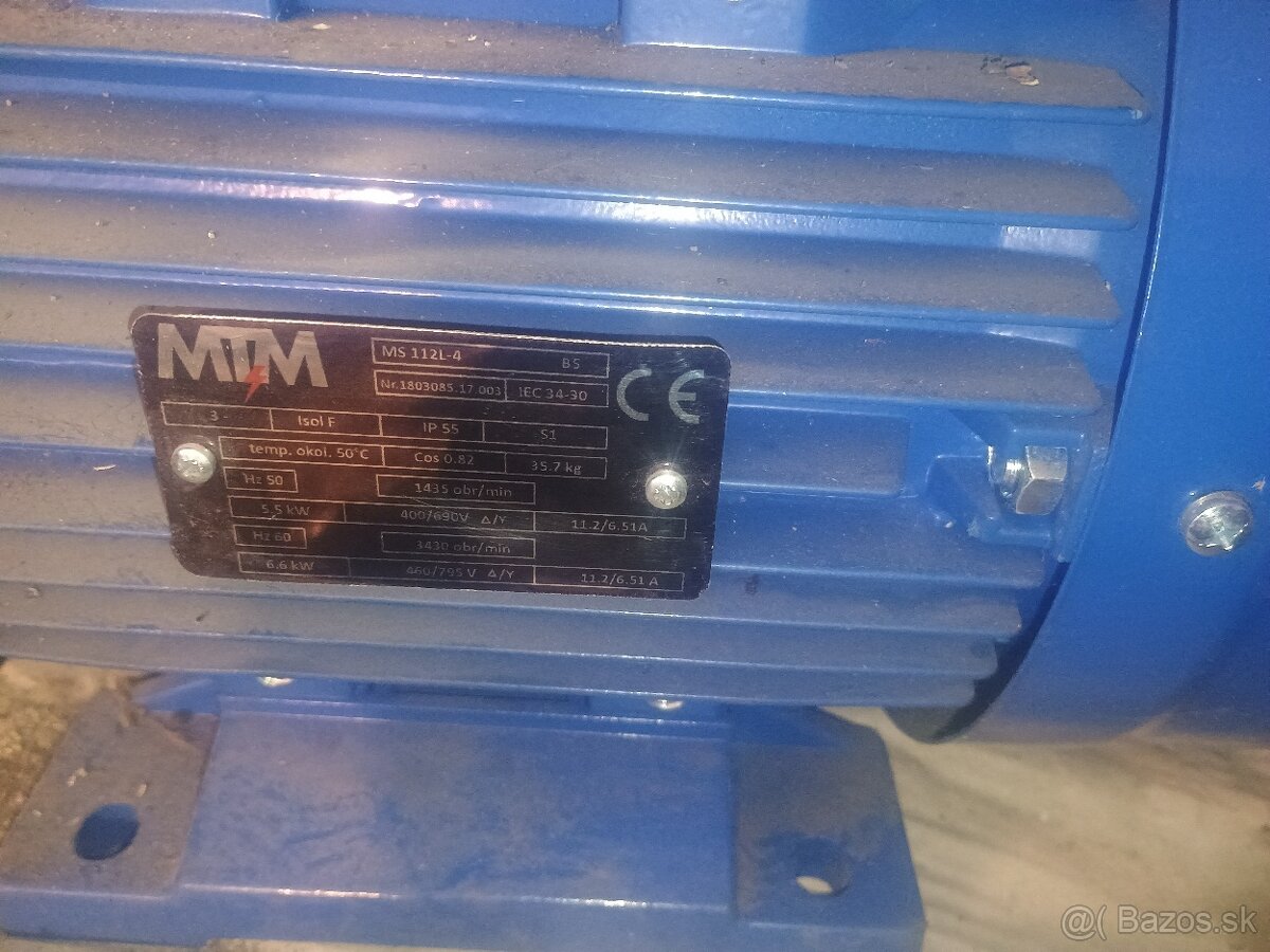 Elektromotor s prevodovkou nový 5.5kw - 3