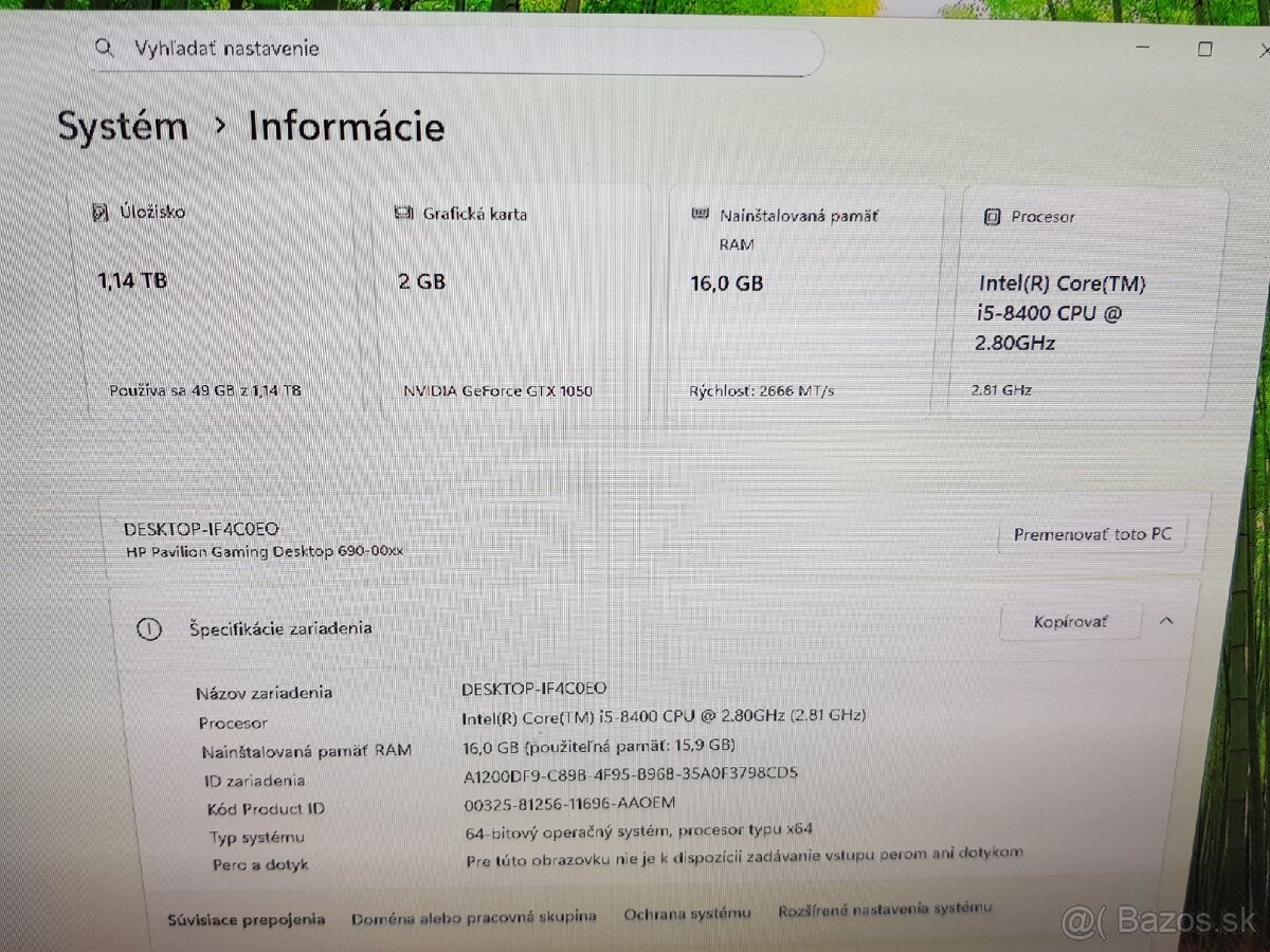 PC - i5-8400 / GTX 1050 / 16GB RAM - 3