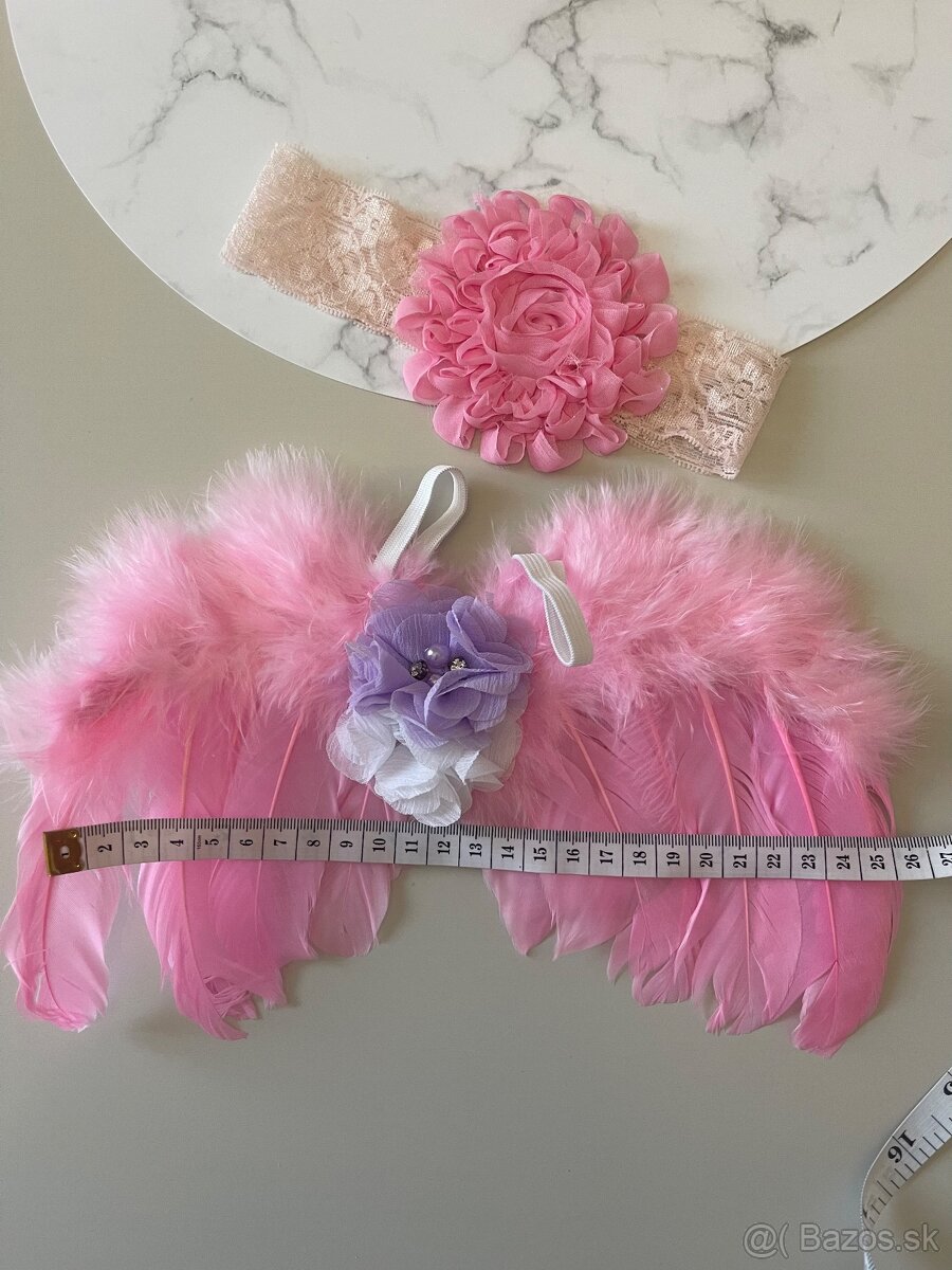 Newborn fotenie - ružové krídla - 3