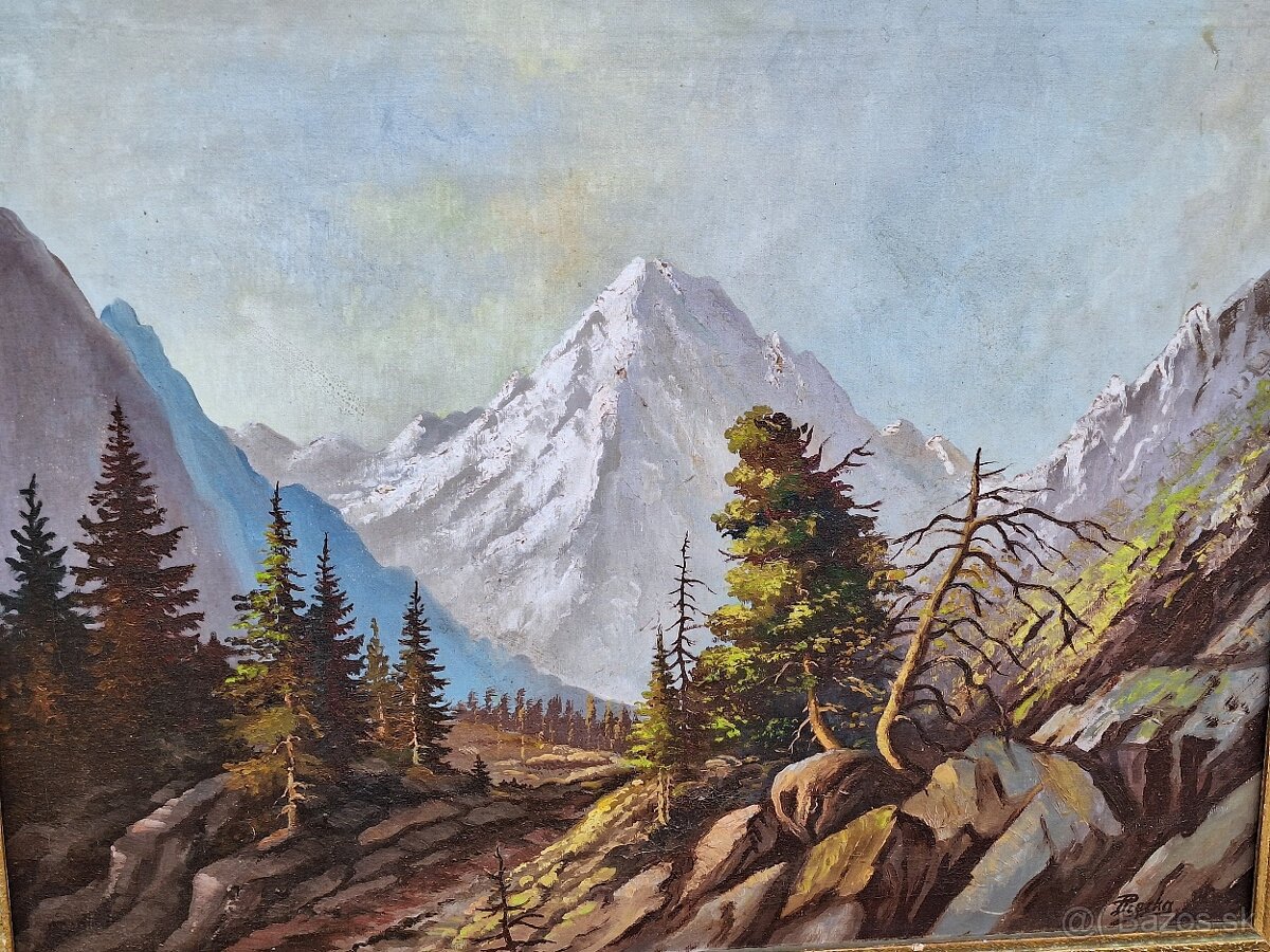 Starý obraz maľba na plátne - 3