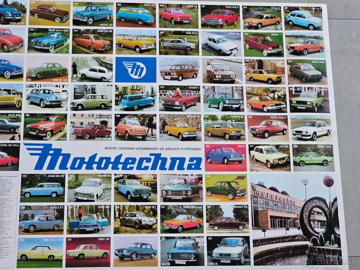 plakát mototechna motokov Volha škoda fiat tatra trabant VAZ - 3