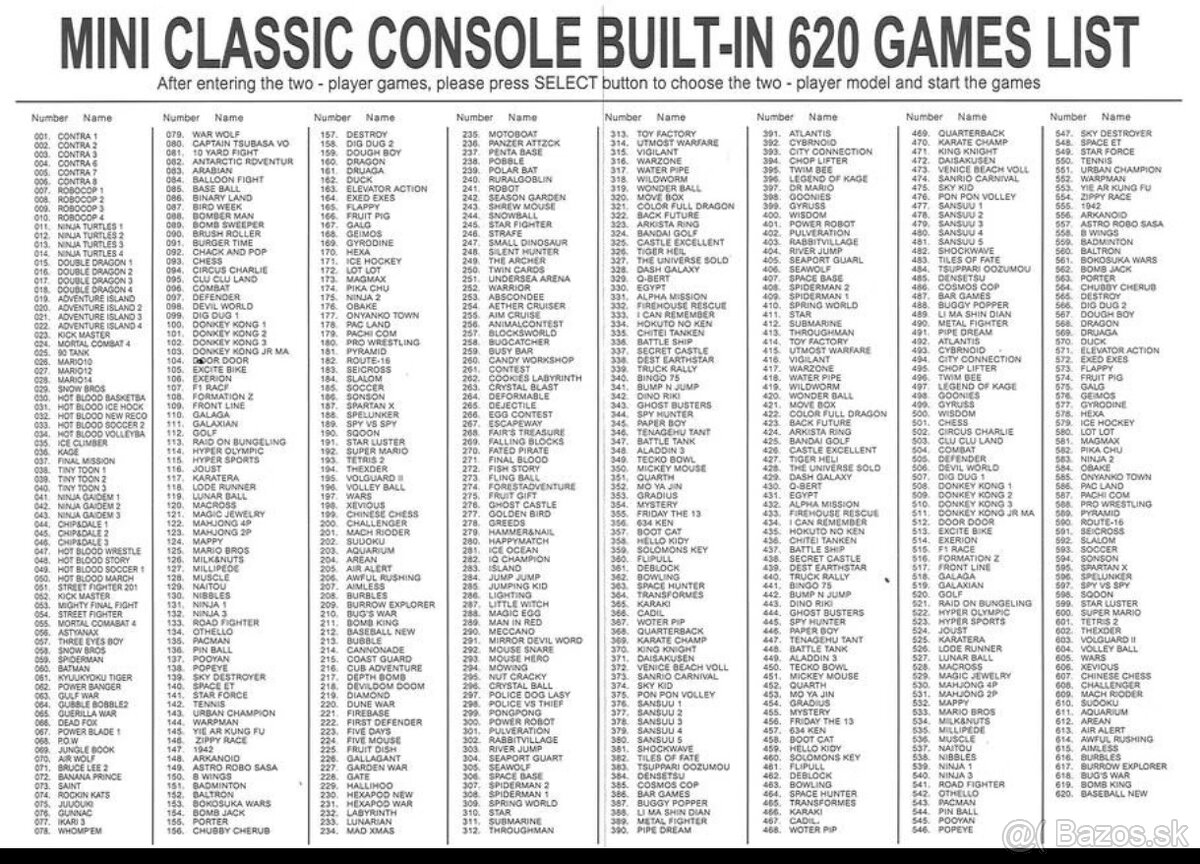 Retro mini herná konzola - 620 games - 3