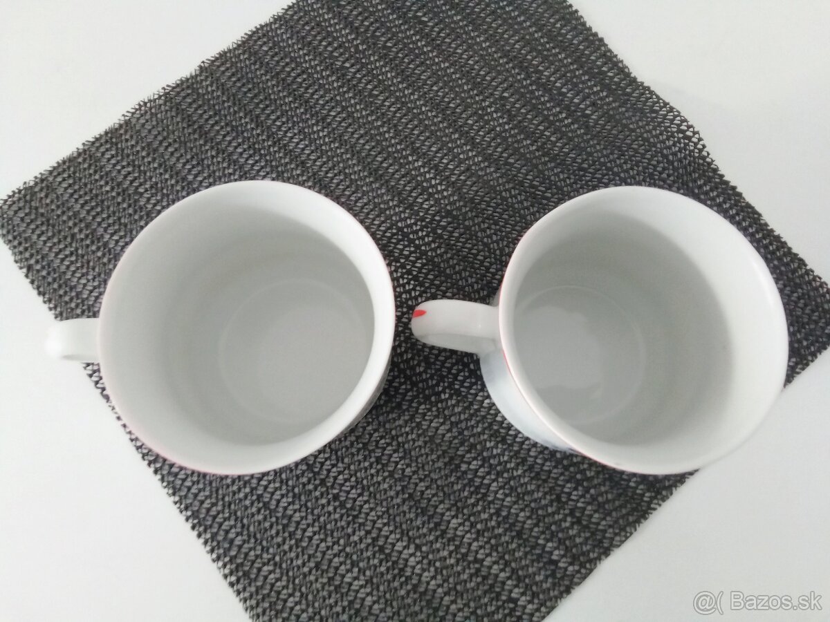 Velké, retro, porcelánové hrnky - hrnčeky - 3