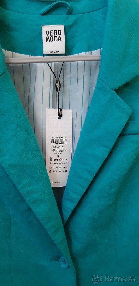 Tyrkysové sako / blejzer Vero Moda S - 3