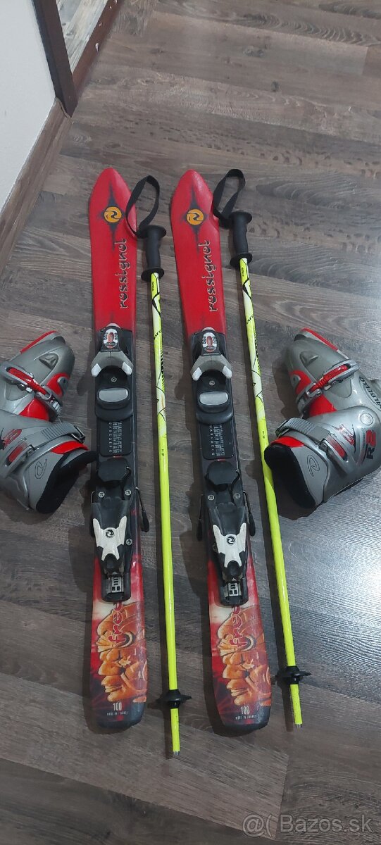 Detské lyže, lyžiarky, paličky, prilba - 3