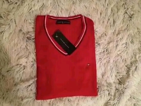 Tommy Hilfiger vyrazný červený dámsky pulòver - 3