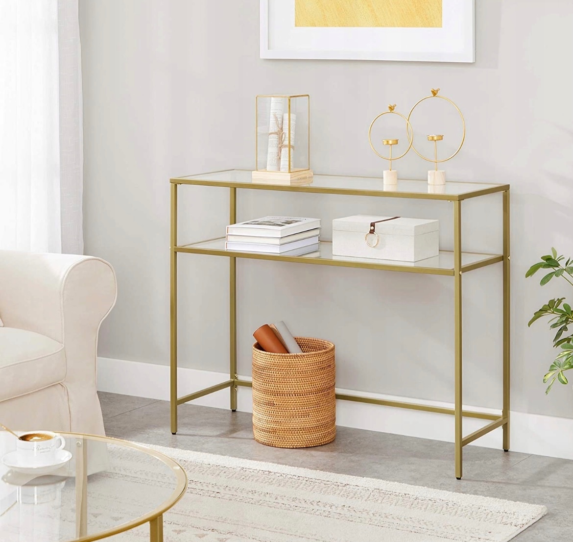 Zlatý konzolový stolík - 3