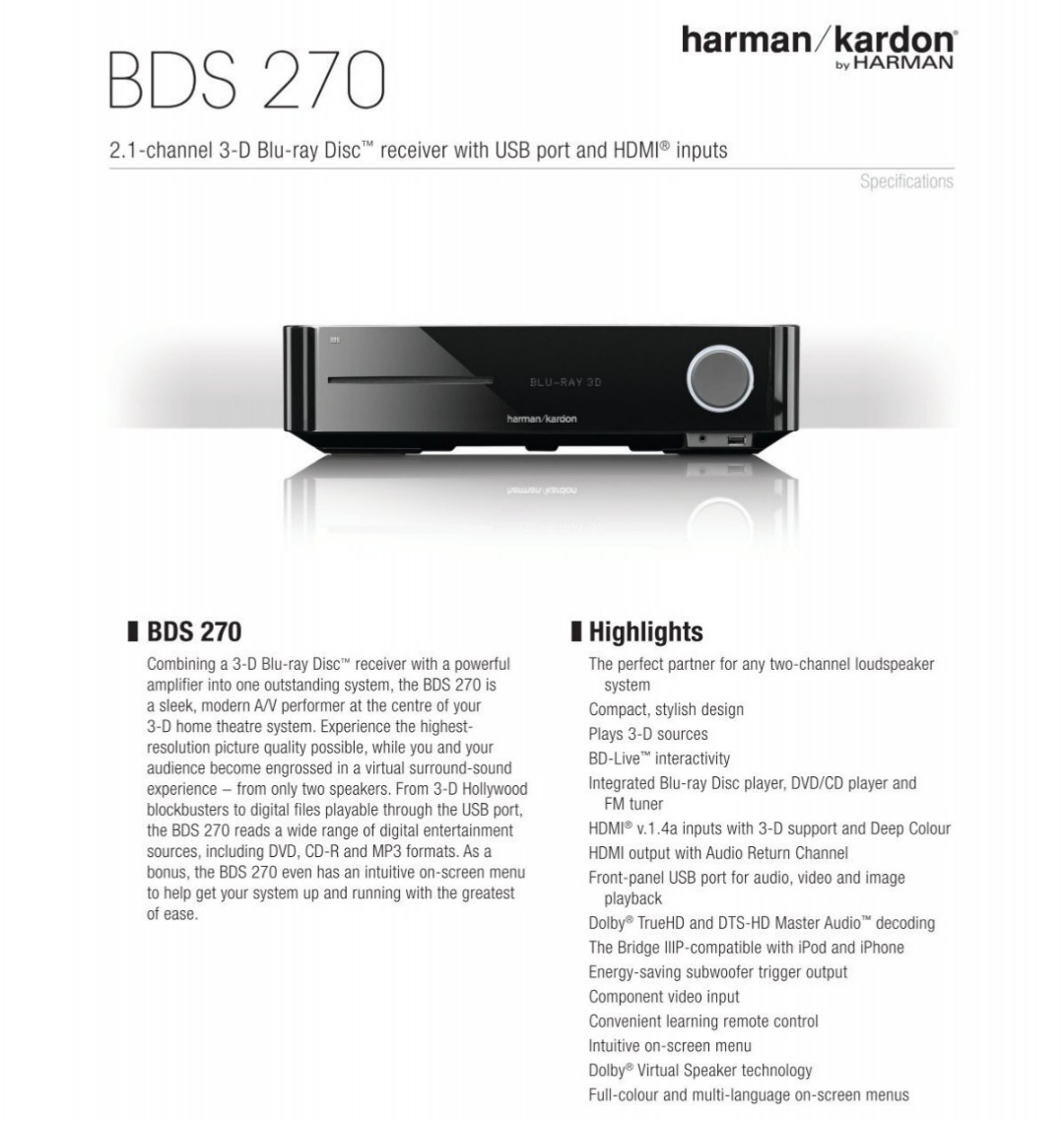 Predám Harman Kardon BDS 270 domáce kino - 3