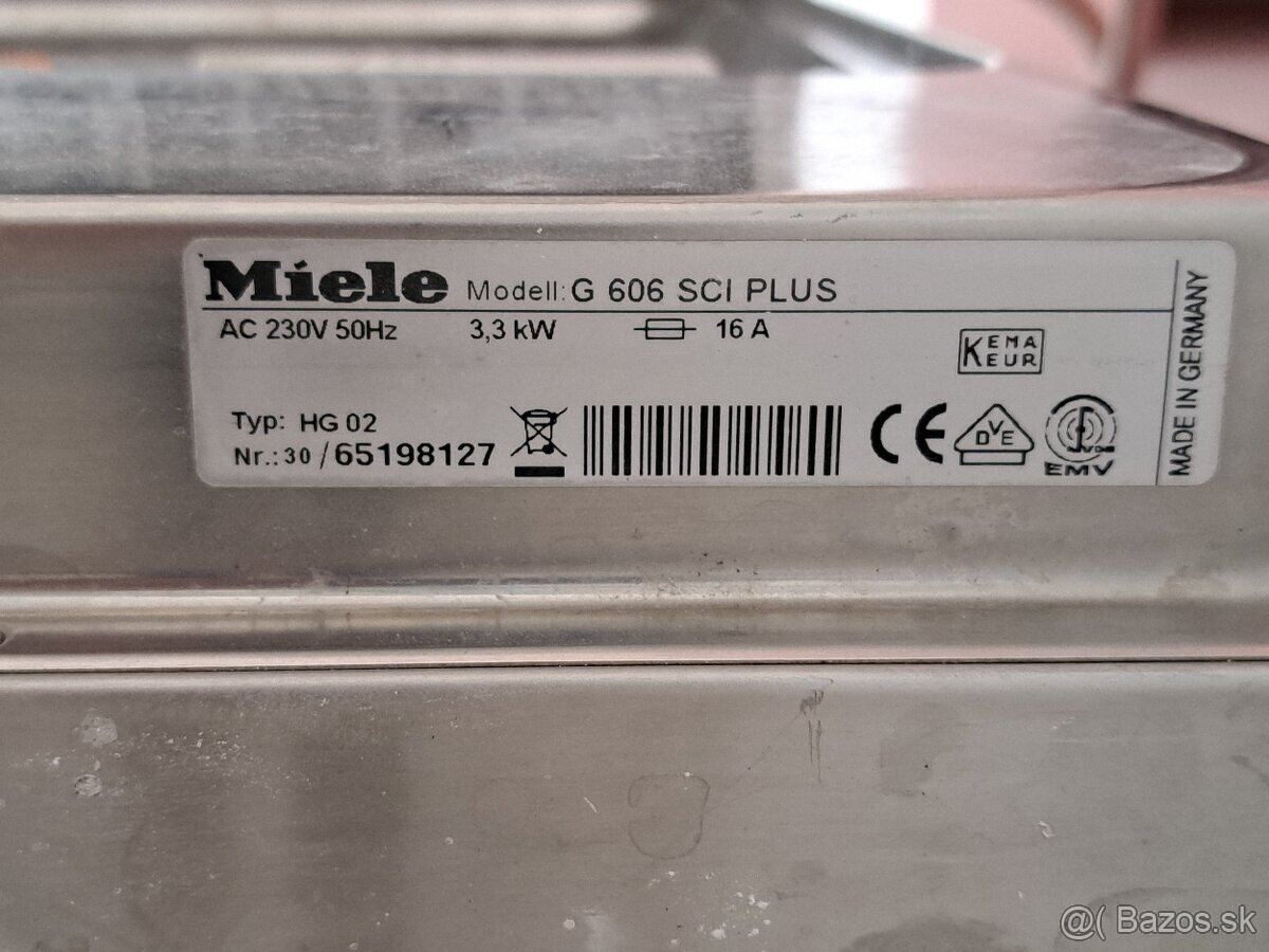Vstavaná umývačka riadu Miele G 606 SCI PLUS - 3