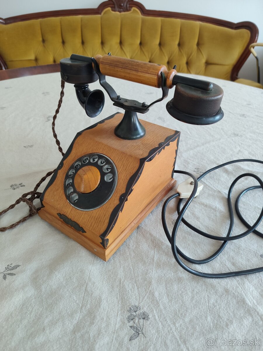 Retro telefón Tesla drevo - 3