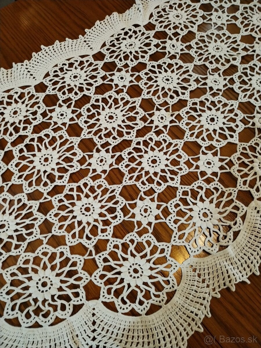 Ručne hačkovaný obrus na stôl, veľký. - 3