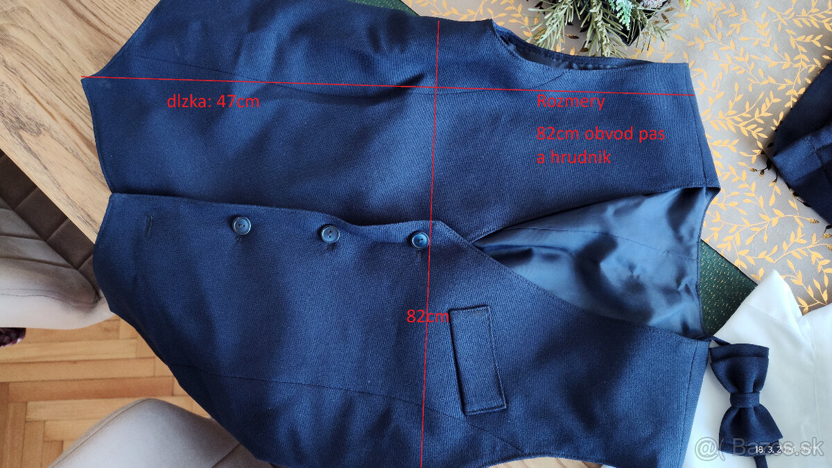 chlapcenske Oblekove nohavice a vesta 8-11r na vysku 140cm - 3