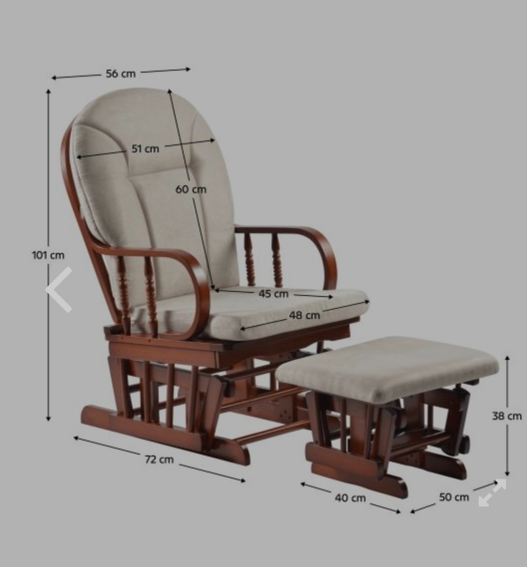 Hojdacie kreslo s podnožou, orech/béžová, TALMAN - 3