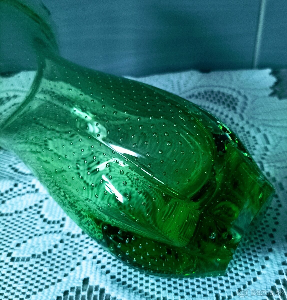 Hutné sklo - váza, misa , popolník - 3