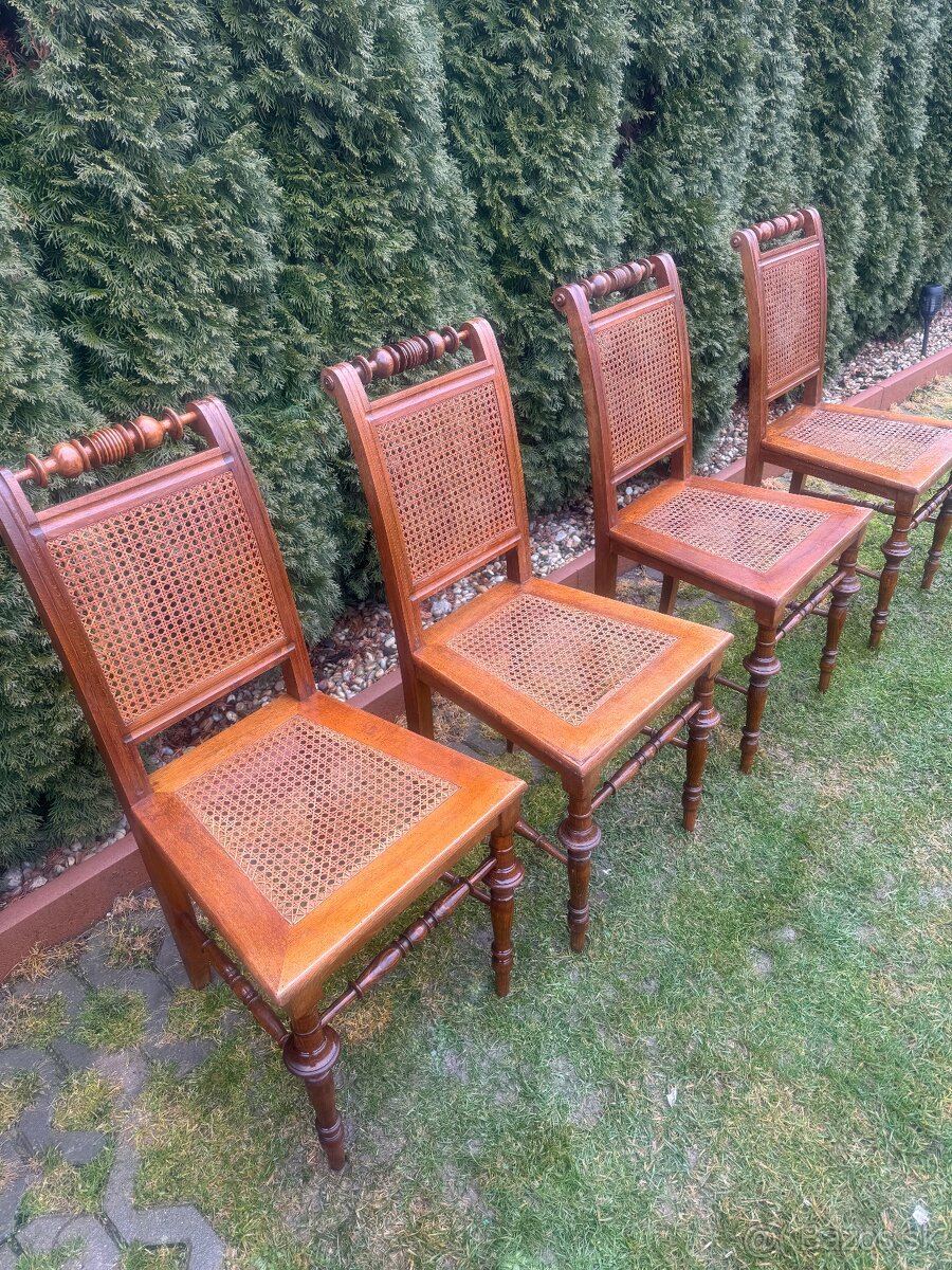 starožitné jedálenské stoličky 4ks - 3