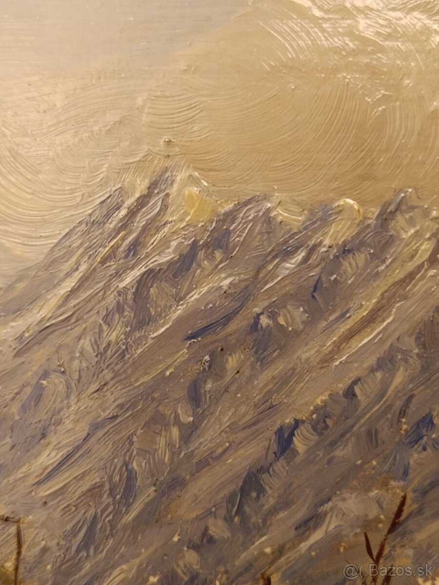 Obraz Tatry cesta z Hrebienku ke Kamzíku 1932, olej 46x55 - 3