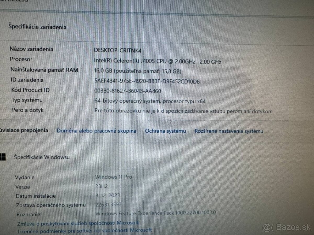 Počítač Acer.Intel Celeron 2x2,00GHz.16gb ram.512gb SSD - 3