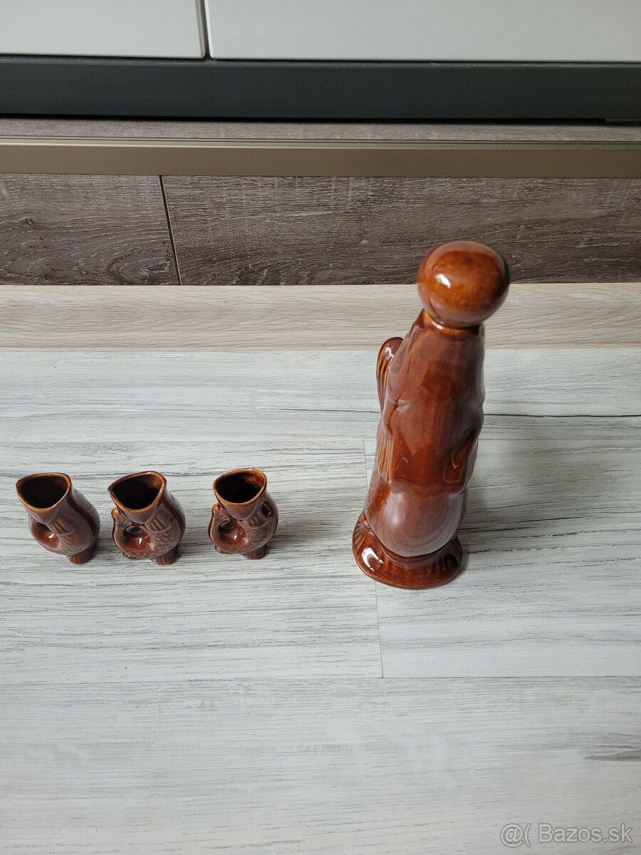 STAROŽITNÁ KERAMICKÁ KARAFA RYBKA - 3