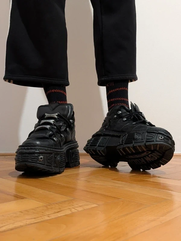 Masívne kožené platformy New Rock M-Wall106 S25 | Veľkosť 44 - 3