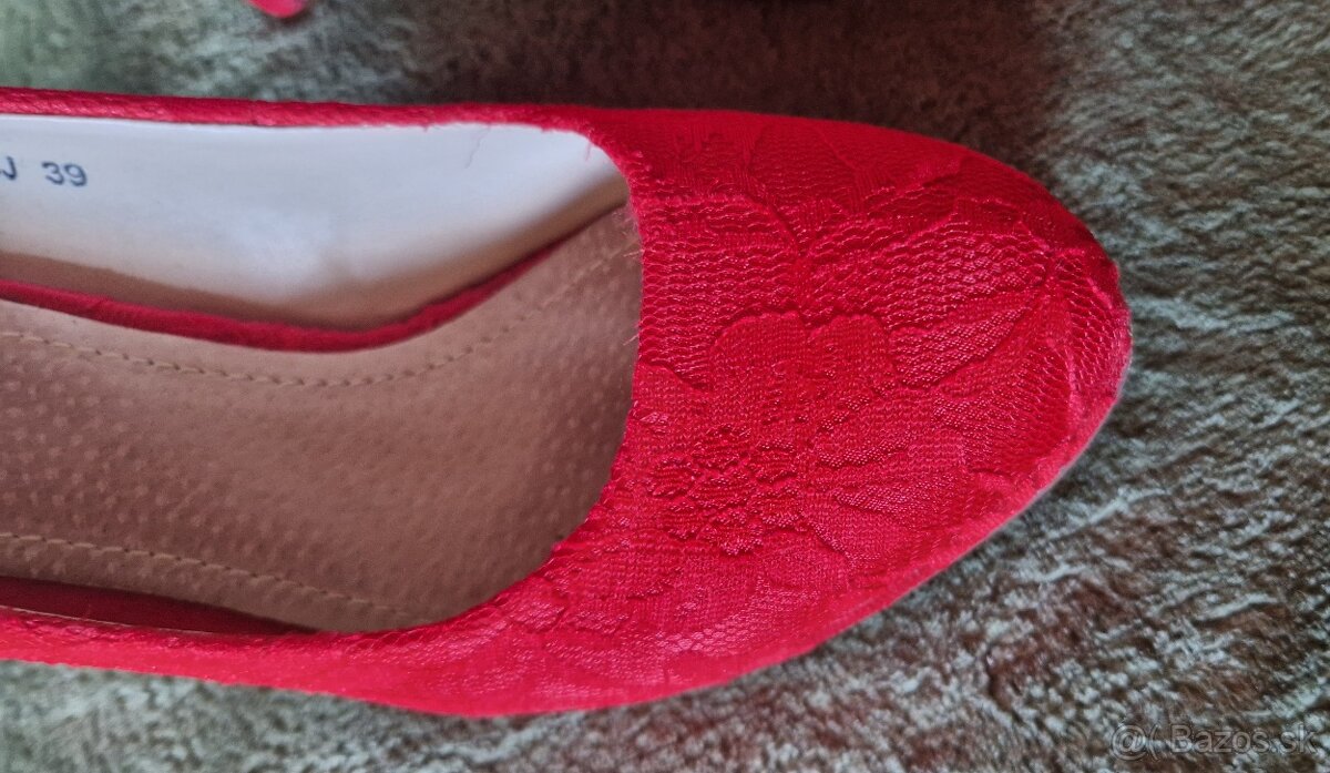 Čipkované lodičky na platforme v.39 - 3