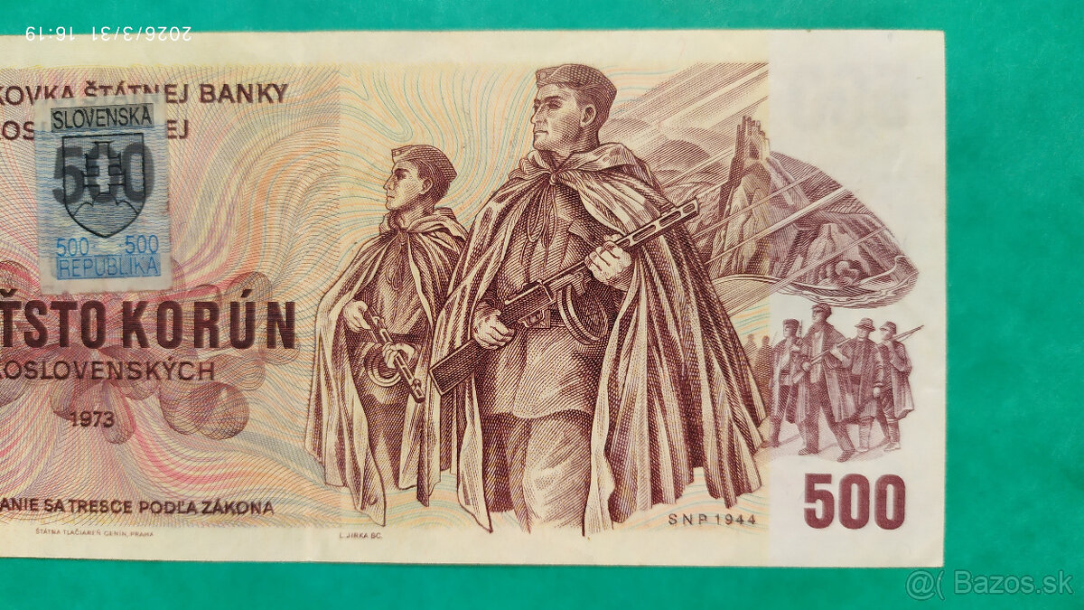 500 Kčs 1973 kolok SK - 3
