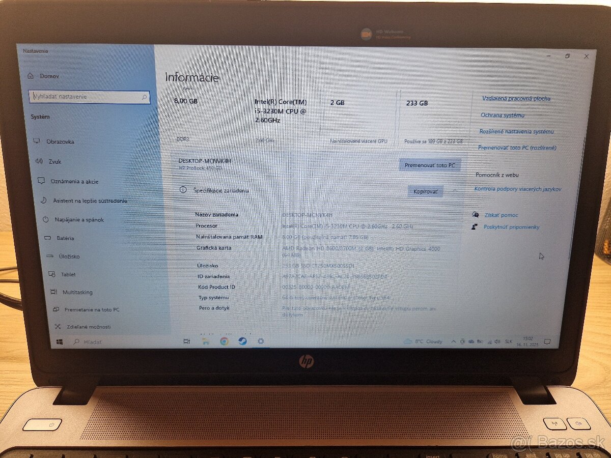 HP probook 450 G0 - 3