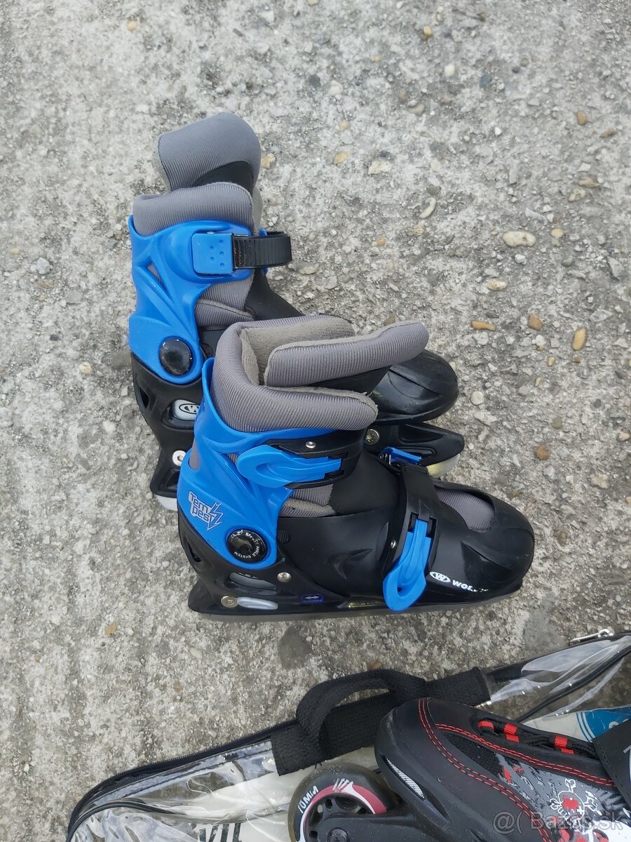 Hokejové ribano,korčule,chraniče,hokejky - 3