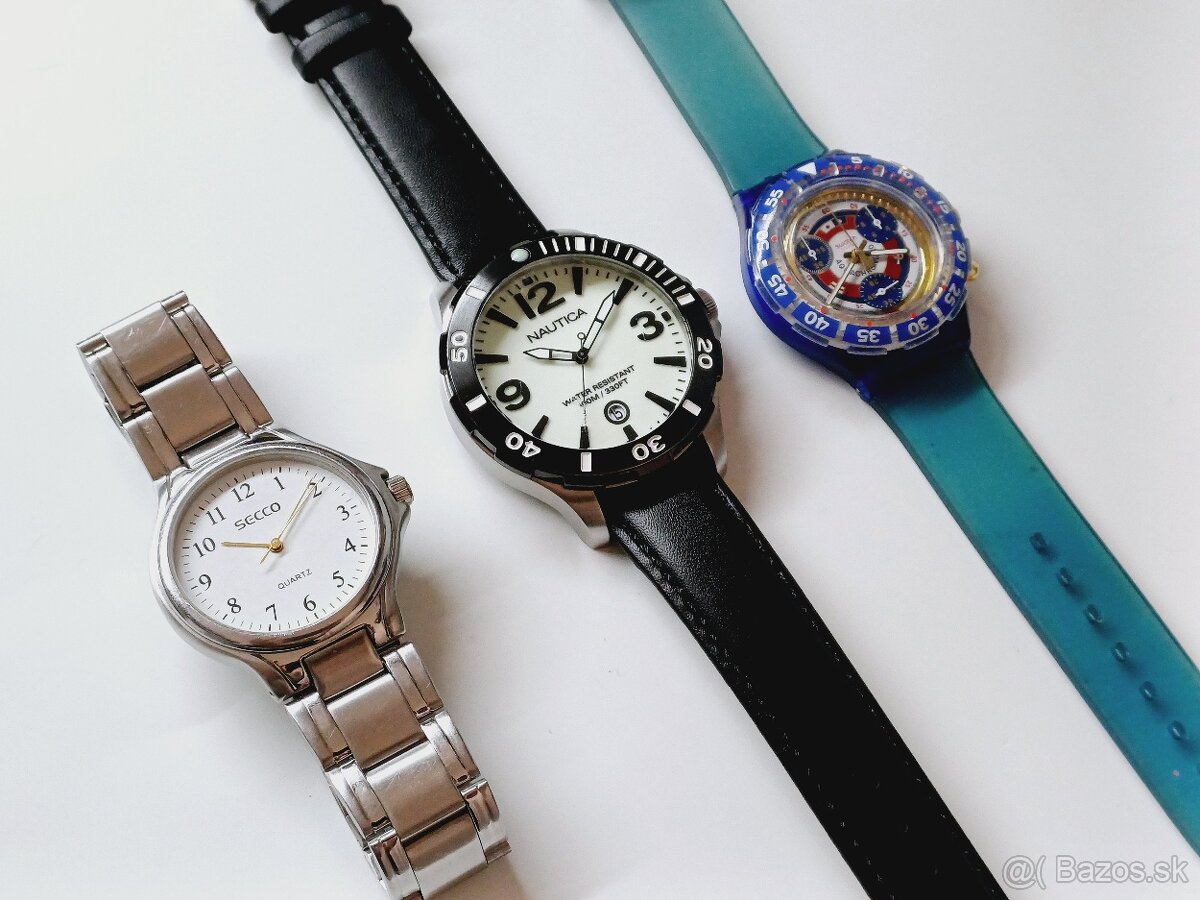 3 ks panske hodinky vložene nove baterie a funkčne - 3