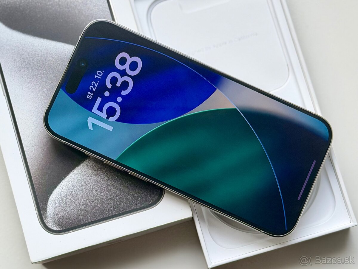 iPhone 15 Pro White Titanium BATERIE 100% TOP - 3