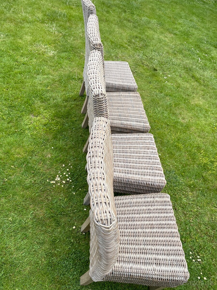 Luxusné ratanové jedálenské stoličky. Masívny prírodný ratan - 3