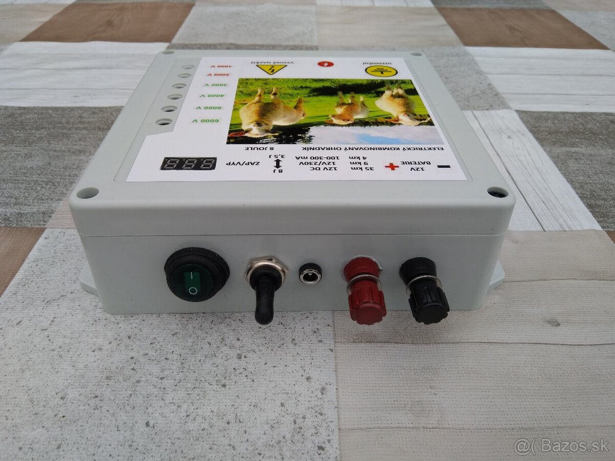 Elektrický, oplotok, ohradník. SOLÁR 12V/230V 8J - 3