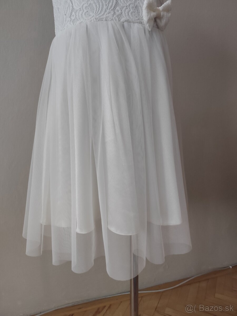 Krémové spoločenské šaty veľkosť 152 - 3